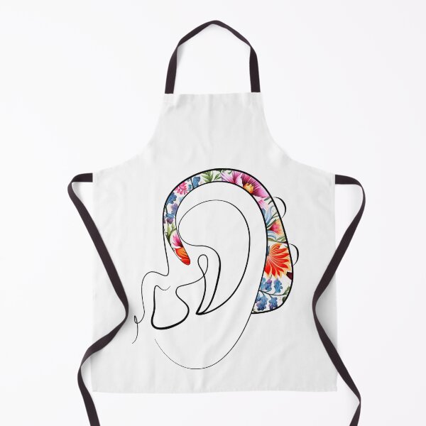 Item preview, Hearing Aid Line Art with Oil Paint Flower Print designed and sold by spooniecentral.