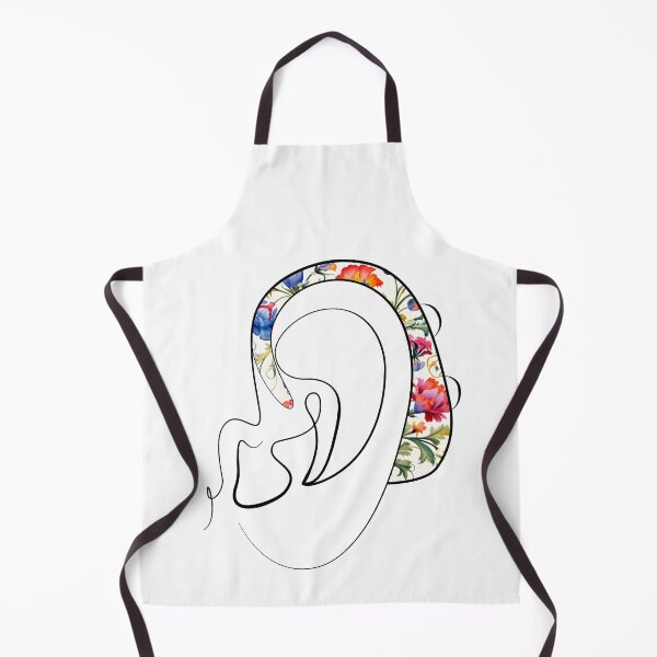 Item preview, Hearing Aid Line Art with Delicate Flower Print designed and sold by spooniecentral.