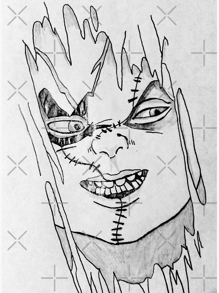 Chucky The Killer Doll Postcard By Grimspencilart Redbubble