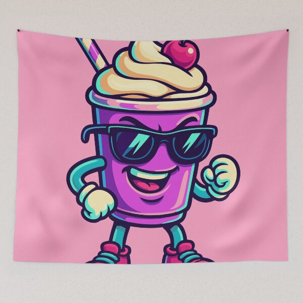 Item preview, Happy Milkshake cartoon mascot character designed and sold by Printips store.