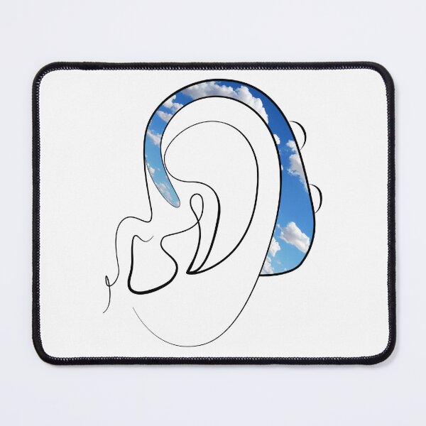 Item preview, Hearing Aid Line Art with Blue Sky and Clouds designed and sold by spooniecentral.