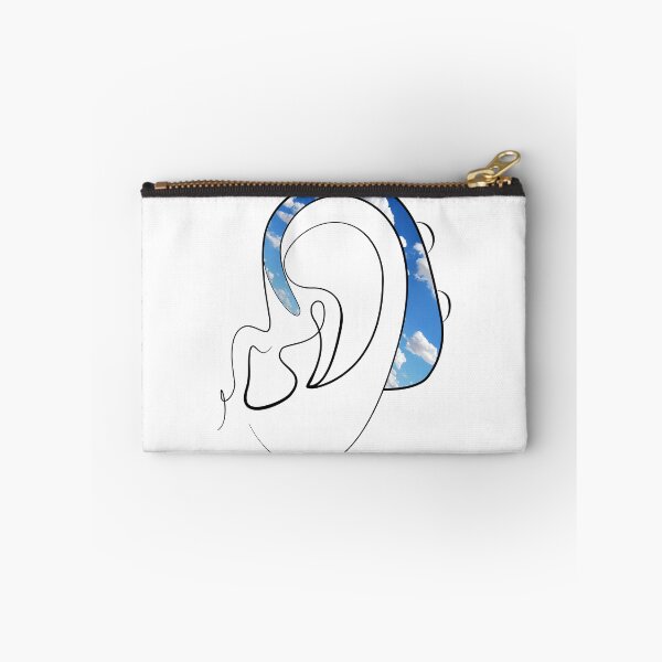Item preview, Hearing Aid Line Art with Blue Sky and Clouds designed and sold by spooniecentral.