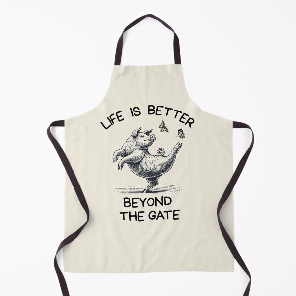 Item preview, Lispe Pig Vintage Country Farm Animal Life is Better Beyond the Gate  designed and sold by Lispe-Designs.