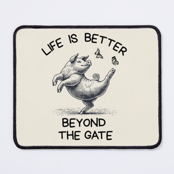 Item preview, Lispe Pig Vintage Country Farm Animal Life is Better Beyond the Gate designed and sold by Lispe-Designs.