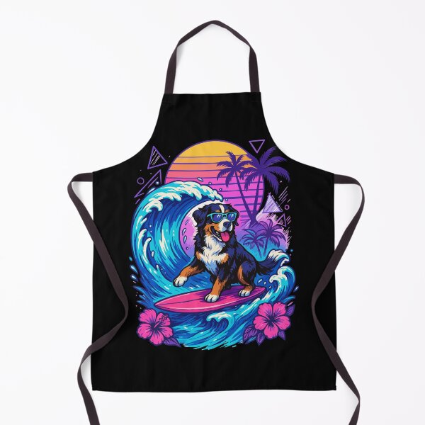 Item preview, Funny Bernese Mountain Dog Surfer Wave Summer Retro designed and sold by TomFrontierArt.