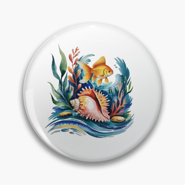 Item preview, goldfish and spiky seashell designed and sold by jkrphoto.