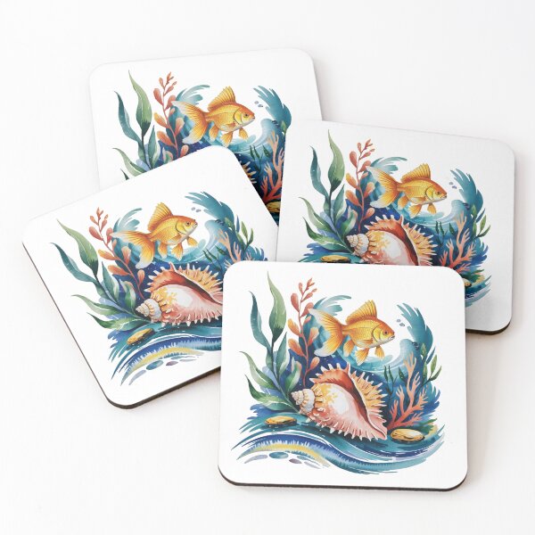 Item preview, goldfish and spiky seashell designed and sold by jkrphoto.