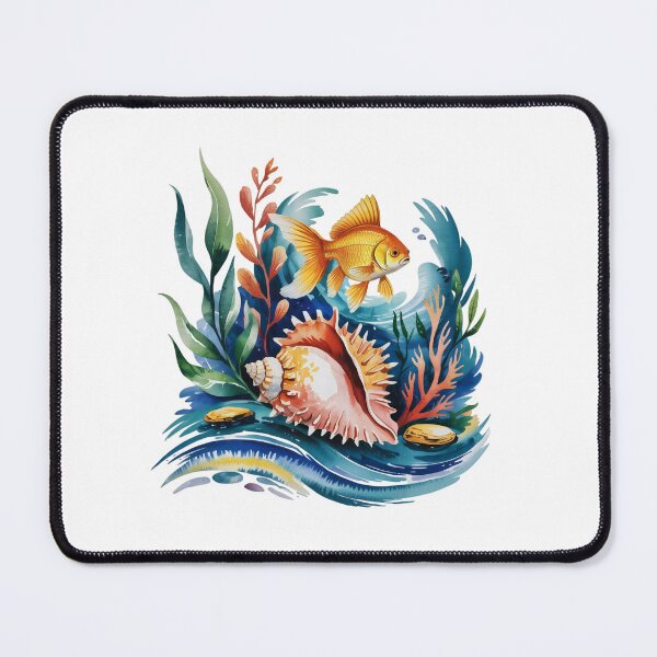Item preview, goldfish and spiky seashell designed and sold by jkrphoto.