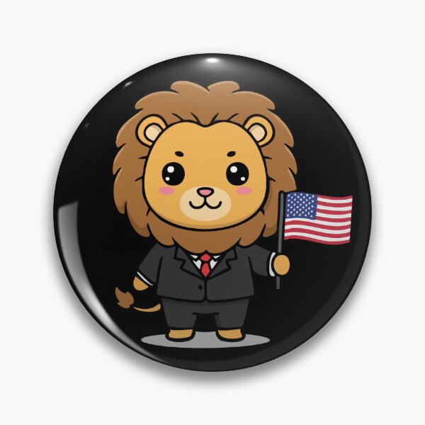 Item preview, Patriotic Lion holding an American Flag designed and sold by TheUSAFantasy.