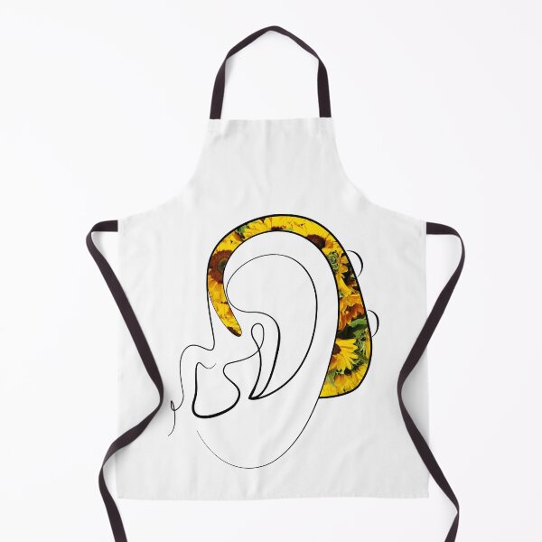 Item preview, Hearing Aid Line Art with Bright Sunflowers designed and sold by spooniecentral.
