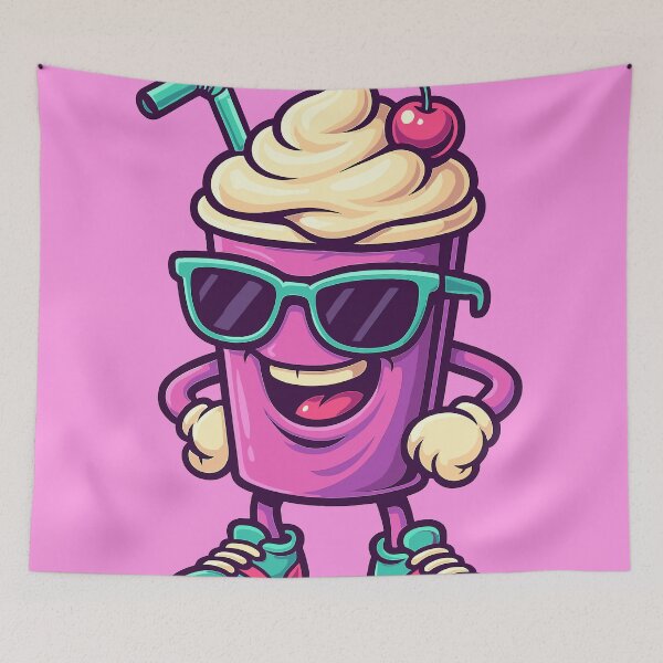 Item preview,  Happy Milkshake cartoon mascot character designed and sold by Printips store.