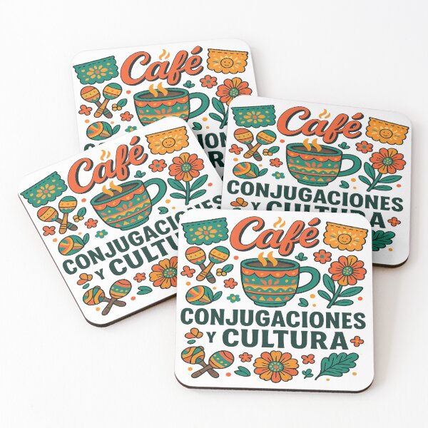 Item preview, Café, Conjugaciones y Cultura | Sticker & T-Shirt Design for Spanish Teachers designed and sold by Mi Clase Divertida.