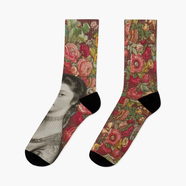 Item preview, Baroque portrait and lush flowers – Vintage style revisited designed and sold by lucieplastique.