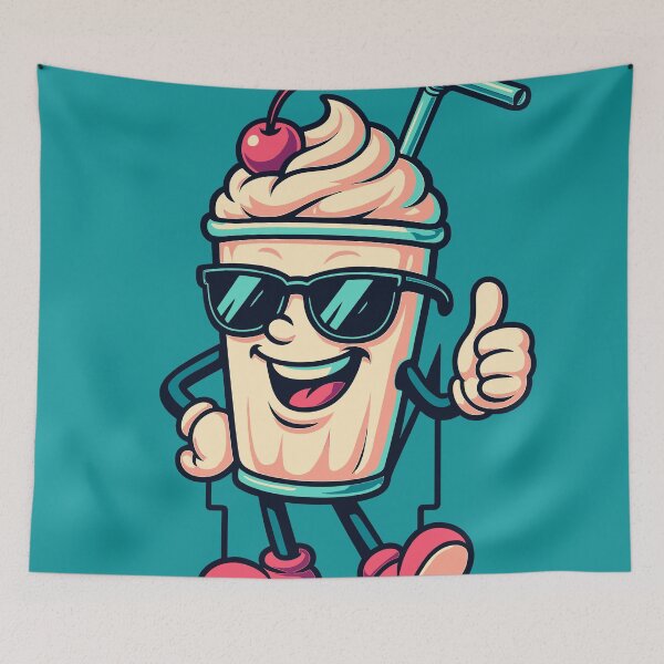 Item preview, Happy Milkshake cartoon mascot character designed and sold by Printips store.
