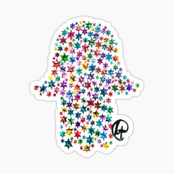 Item preview, Hamsa of Jewish Stars Graffiti Art designed and sold by Kalli Taub Art.