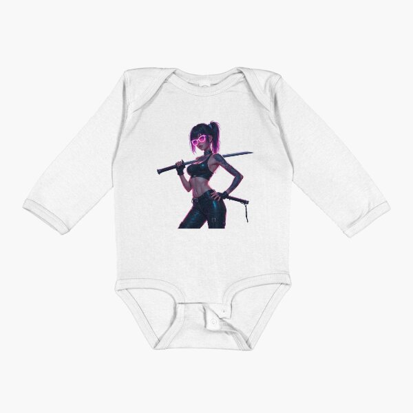 Item preview, Cyberpunk Girl | Katana Fighter with Neon Style designed and sold by NovaProArt.