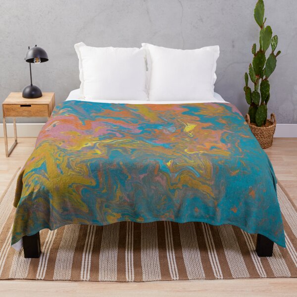 Item preview, Turquoise Pink and Gold Paint Pour Painting designed and sold by PaintPourGalore.