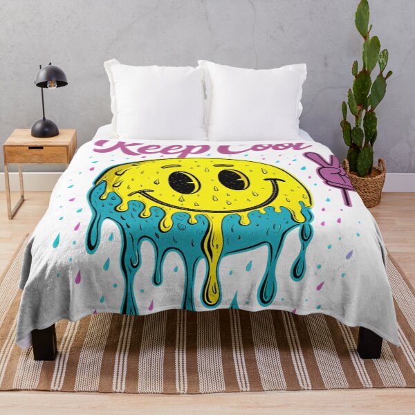 Item preview, Keep Cool – Psychedelic Melting Smiley Face Graphic Tee designed and sold by Melia-Store.