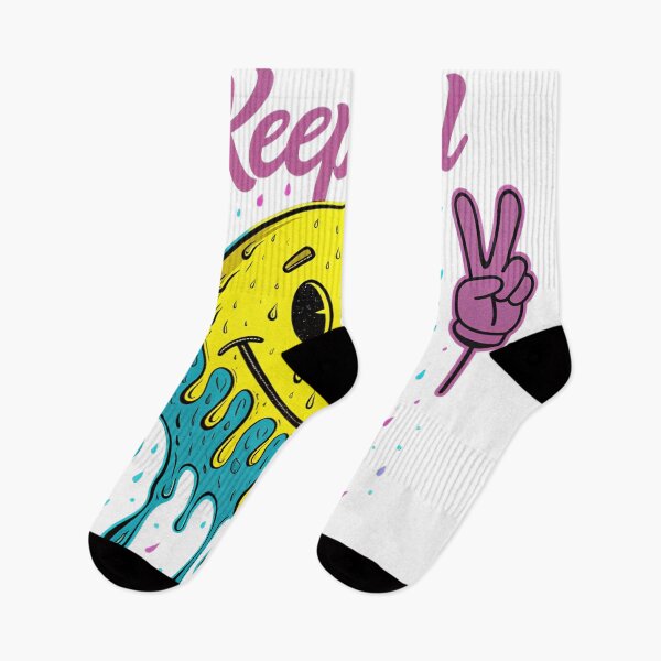 Item preview, Keep Cool – Psychedelic Melting Smiley Face Graphic Tee designed and sold by Melia-Store.