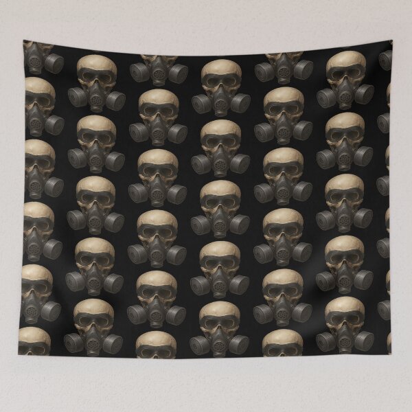 Item preview, Realistic Skull with Gas Mask and Eye Mask designed and sold by LaNadaYFundante.