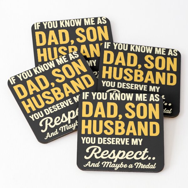 Item preview, Dad Son Husband – Respect and Medal Funny Typography Design designed and sold by TeeTimeTreasure.