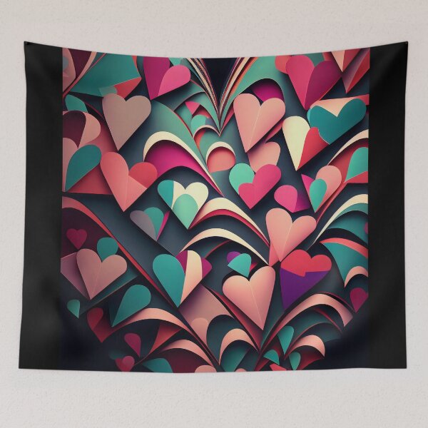 Item preview, Colorful Heart Burst Pattern designed and sold by ShadowAndSlate.