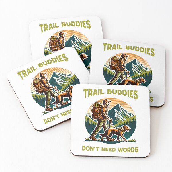 Item preview, Trail Buddies Don’t Need Words - Hiking Duo with Dog designed and sold by KZbubble.