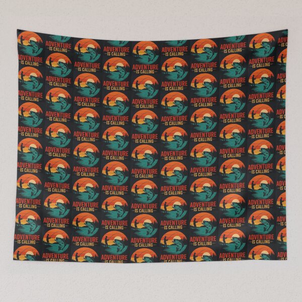 Item preview, Fishing Adventure Is Calling – Retro Sunset Outdoor T-Shirt designed and sold by PixHub .