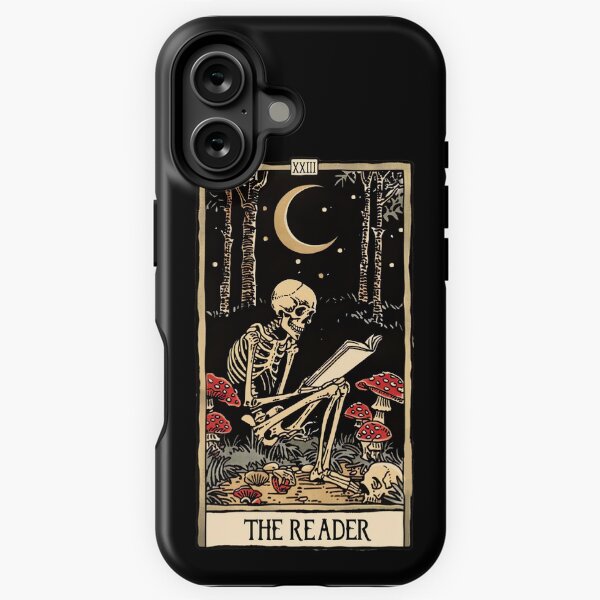 Item preview, The Reader antique tarot cartomancy - skull and mushrooms with moon designed and sold by Fantasy Cache.