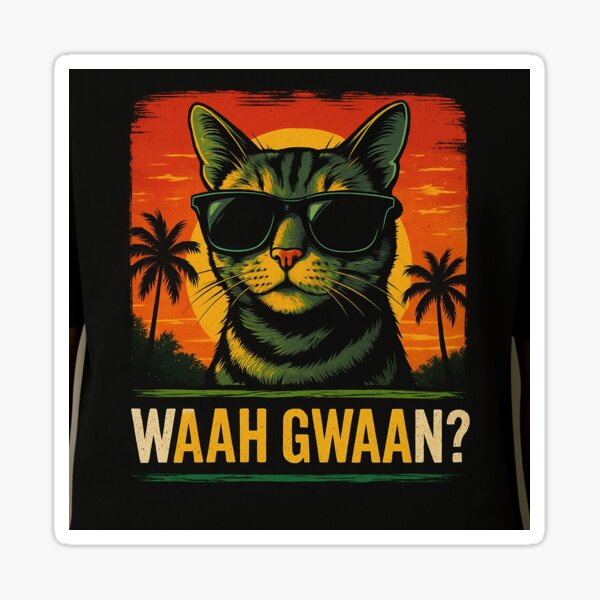 Item preview, Coole jamaikanische Katze – „Waah Gwaan?“ Lustiges karibisches Vibes-Design von pixhub designed and sold by PixHub .