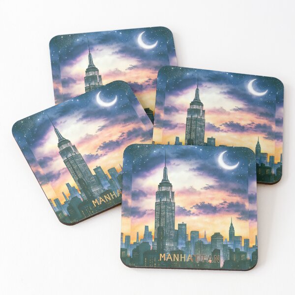 Item preview, Empire State Dream – Celestial Manhattan Night Scene designed and sold by pixelated_echoes.
