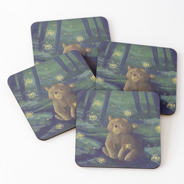Item preview, Fireflies- Whimsical Fantasy Forest Bear Scene designed and sold by The Art Entropist.
