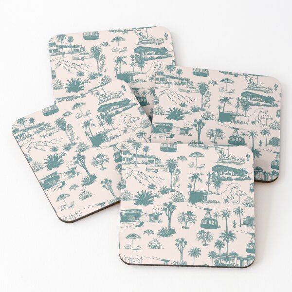 Item preview, Palm Springs Toile with Dinosaurs and Mid Century Homes Tan designed and sold by Loomandlorebyh.