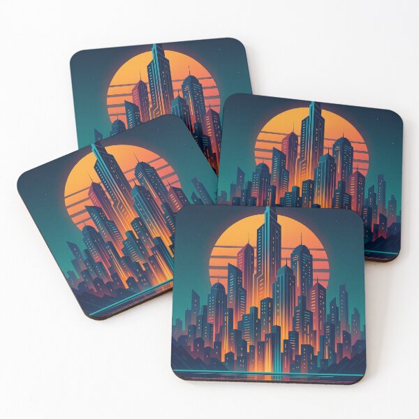 Item preview, Synthwave Metropolis Sunset designed and sold by Vitalka-uk.