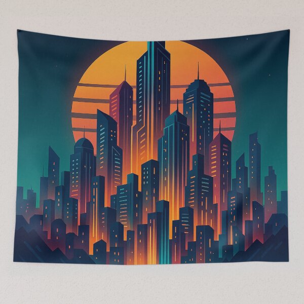 Item preview, Synthwave Metropolis Sunset designed and sold by Vitalka-uk.