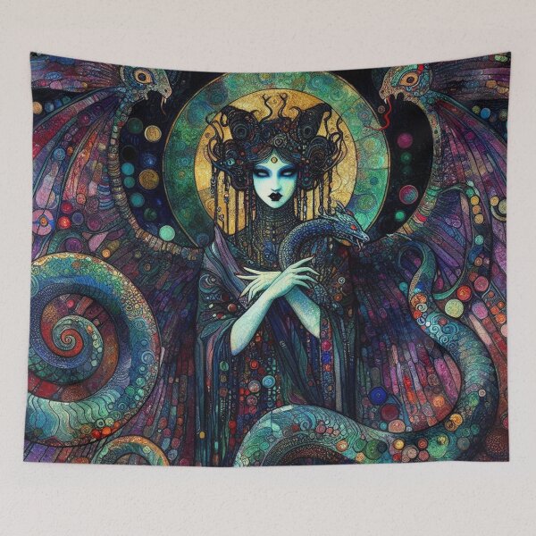 Item preview, Abstract Serpent Lady Art designed and sold by TheDarkWardrobe.