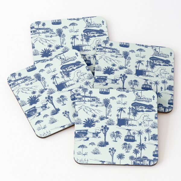 Item preview, Palm Springs Toile with Dinosaurs and Mid Century Homes designed and sold by Loomandlorebyh.
