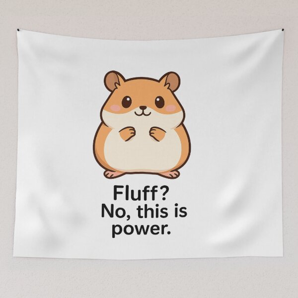 Item preview, Fluff? No, This Is Power – Cute Hamster T-Shirt Design designed and sold by ClearSkyThreadz.