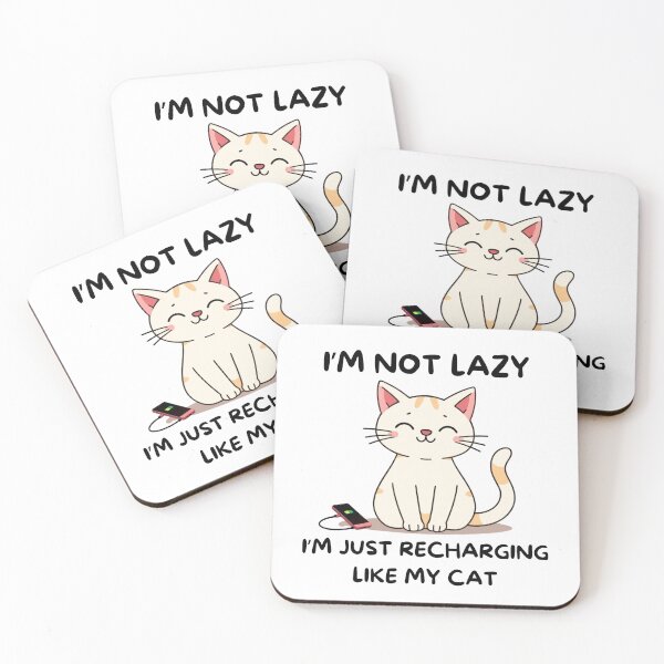 Item preview, I'm Not Lazy, I'm Just Recharging Like My Cat designed and sold by QWTees.