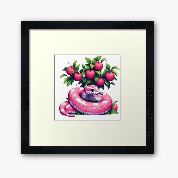 Vista previa del artículo con la obra «Serpiente junto a manzanas », diseñado y vendido por Bit Canvas.