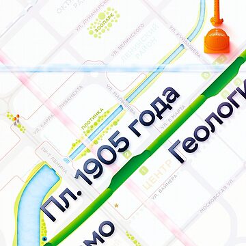 Artwork thumbnail, Ekaterinburg metro map poster by Pasha Omelekhin