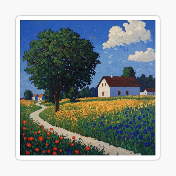 Item preview, Moldova landscape | Post-impressionist painting style designed and sold by ComicsFactory.