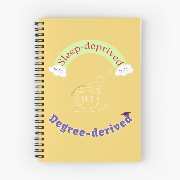 Aperçu de l'œuvre Manque de sommeil, diplôme obtenu | Design de remise de diplôme amusant | Nuages arc-en-ciel et diplôme | Cadeau de la promotion 2025 créée et vendue par ShwethaSSK.
