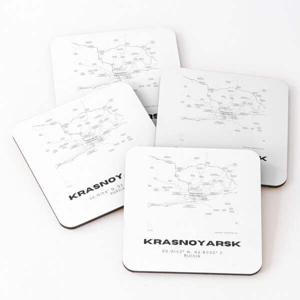 Item preview, Krasnoyarsk Map – Siberian City Poster in Minimalist Black & White designed and sold by RM-Journey.