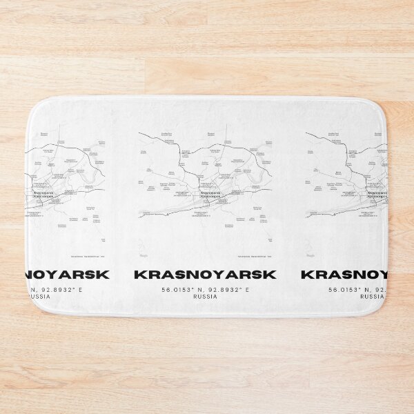 Item preview, Krasnoyarsk Map – Siberian City Poster in Minimalist Black & White designed and sold by RM-Journey.