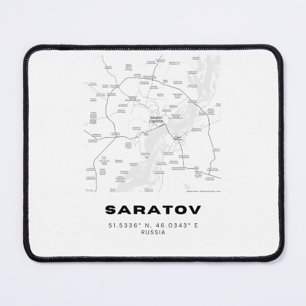 Item preview, Saratov Map – Minimalist Volga River City Print designed and sold by RM-Journey.
