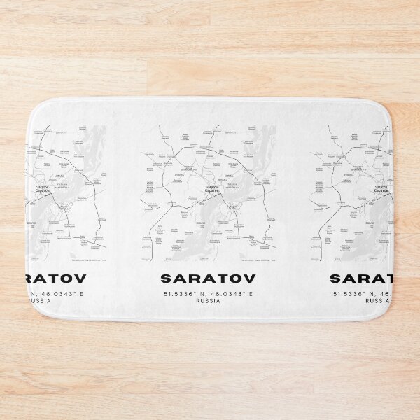 Item preview, Saratov Map – Minimalist Volga River City Print designed and sold by RM-Journey.