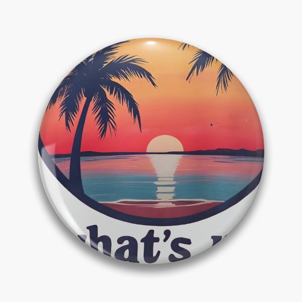 Item preview, What's Up Beaches Retro Summer Design - Vintage Surf Vibes, 80s Beach Quote, Sunny Coastal Swag designed and sold by VibesWorn.