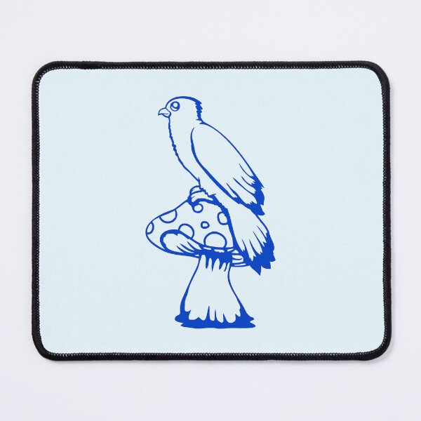 Item preview, Bird sitting cute big mushroom dots toadstool cool designed and sold by shirt-o-mat.