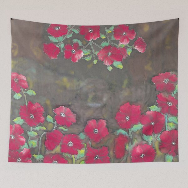 Item preview, Red Poppies Poncho designed and sold by Lotus Lee Starr.